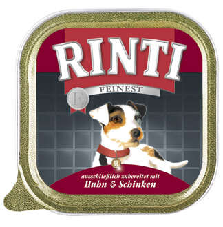 RINTI Hunde-Nassfutter Feinest Geflügel pur Schinken